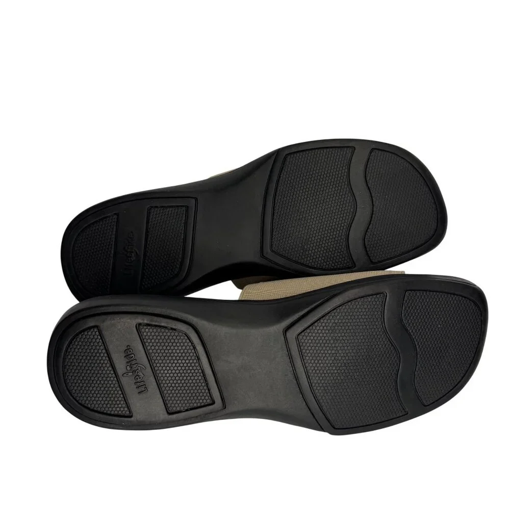 Vintage Y2K Square Toe Life Stride Comfort Stretchy Wide‎ Strap Tan Sandals 8M - Picture 7 of 8